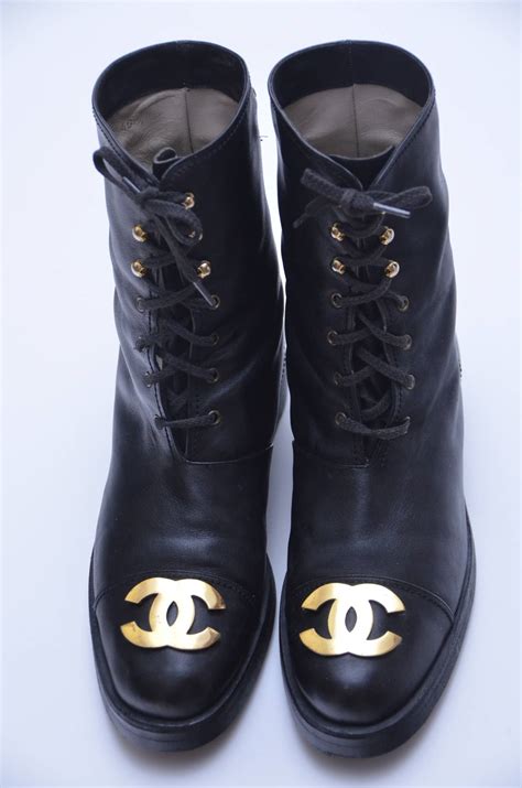 chanel combat boots with chain|vintage chanel combat boots.